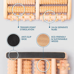 Wooden Roller Foot Massager (Pain & Stress Relief)