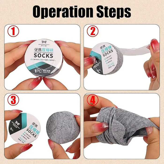 Portable Disposable Socks | Compression Travel Socks | Best for Patient, Sports & Travel (2 Pairs)