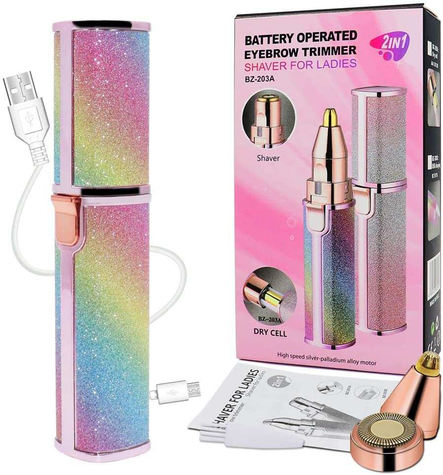 Rechargeable Eyebrow Trimmer | 2 in 1 Painless Shaver For Ladies