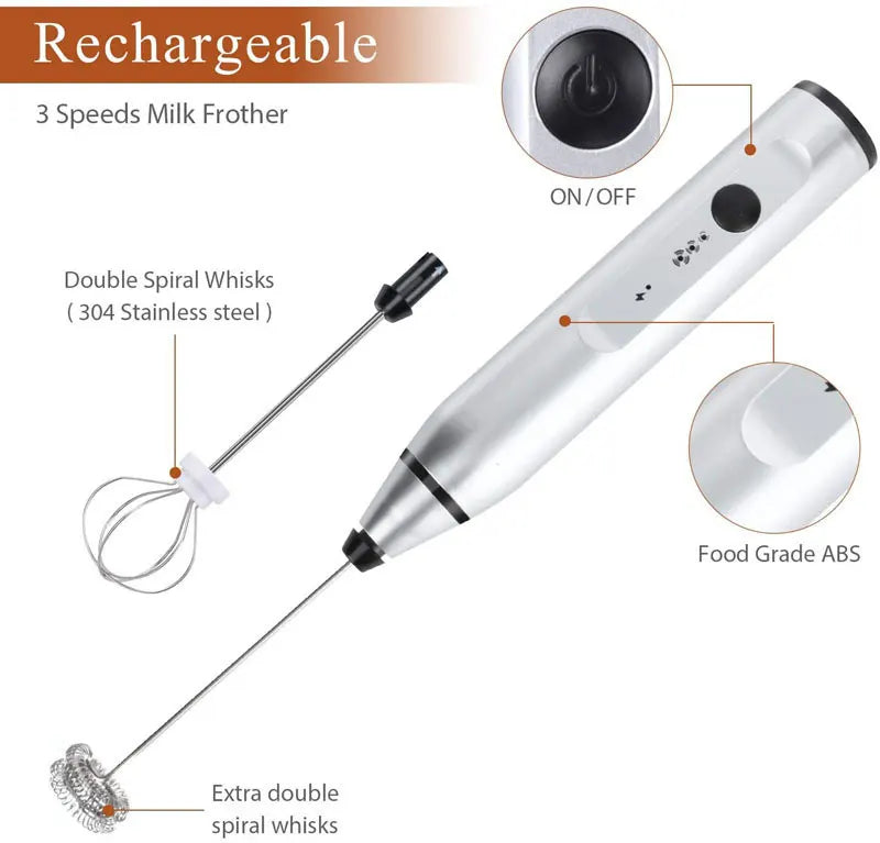 2 in 1 Rechargeable Coffee Beater & Mixer